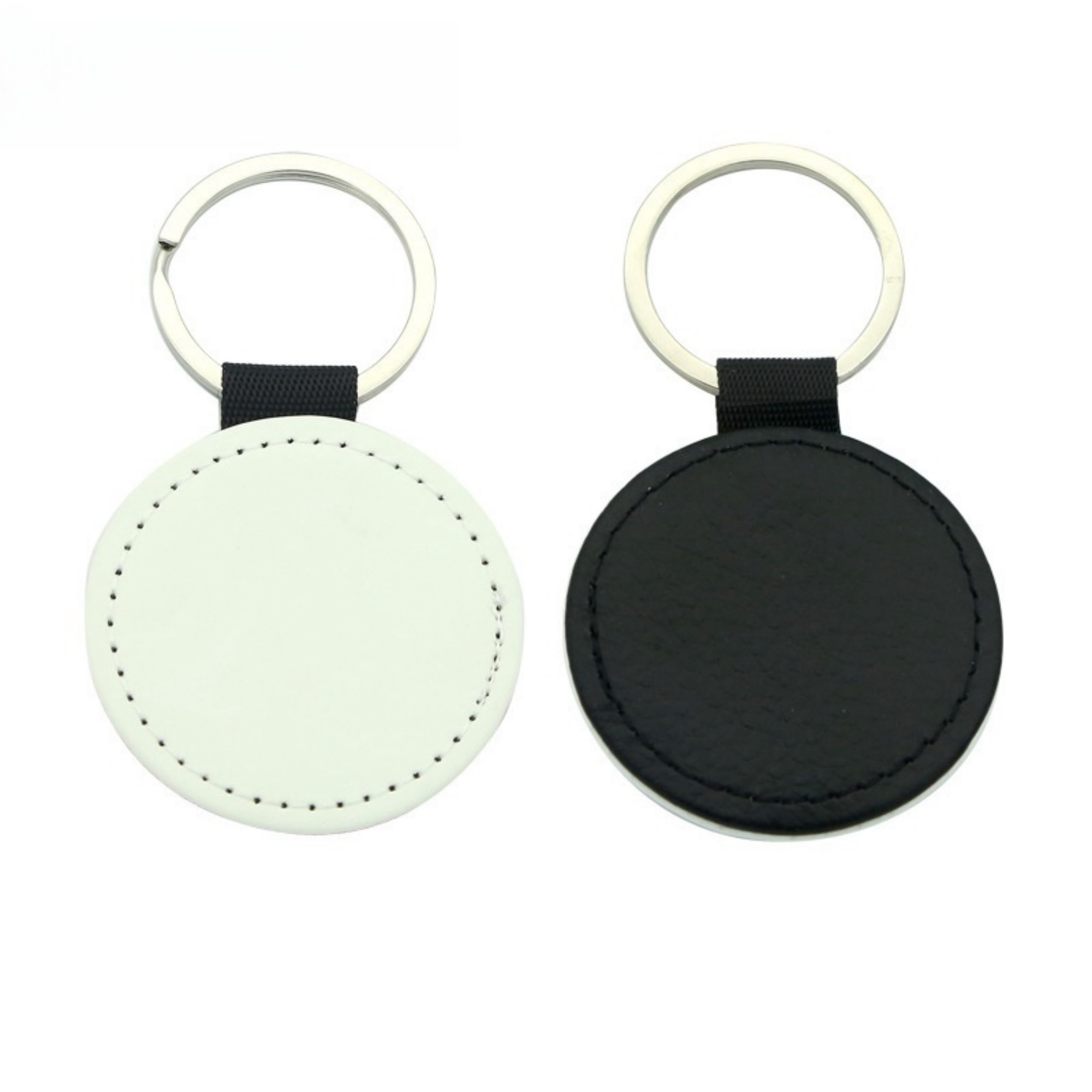 Round PU Leather Keychain 2