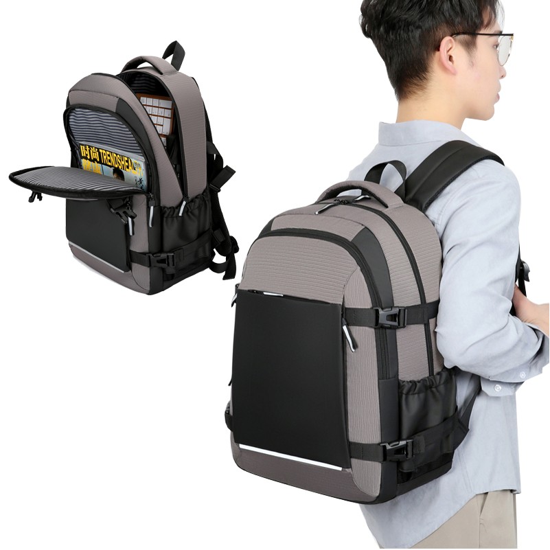Black Flat Pocket Design Business Laptop Backpack, 15.6-Inch Laptop/Tablet,Water-Repellent 5