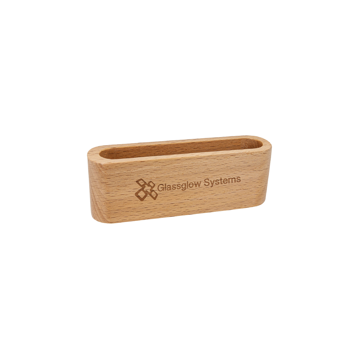 4" Beech Wood Business Card Holder 1