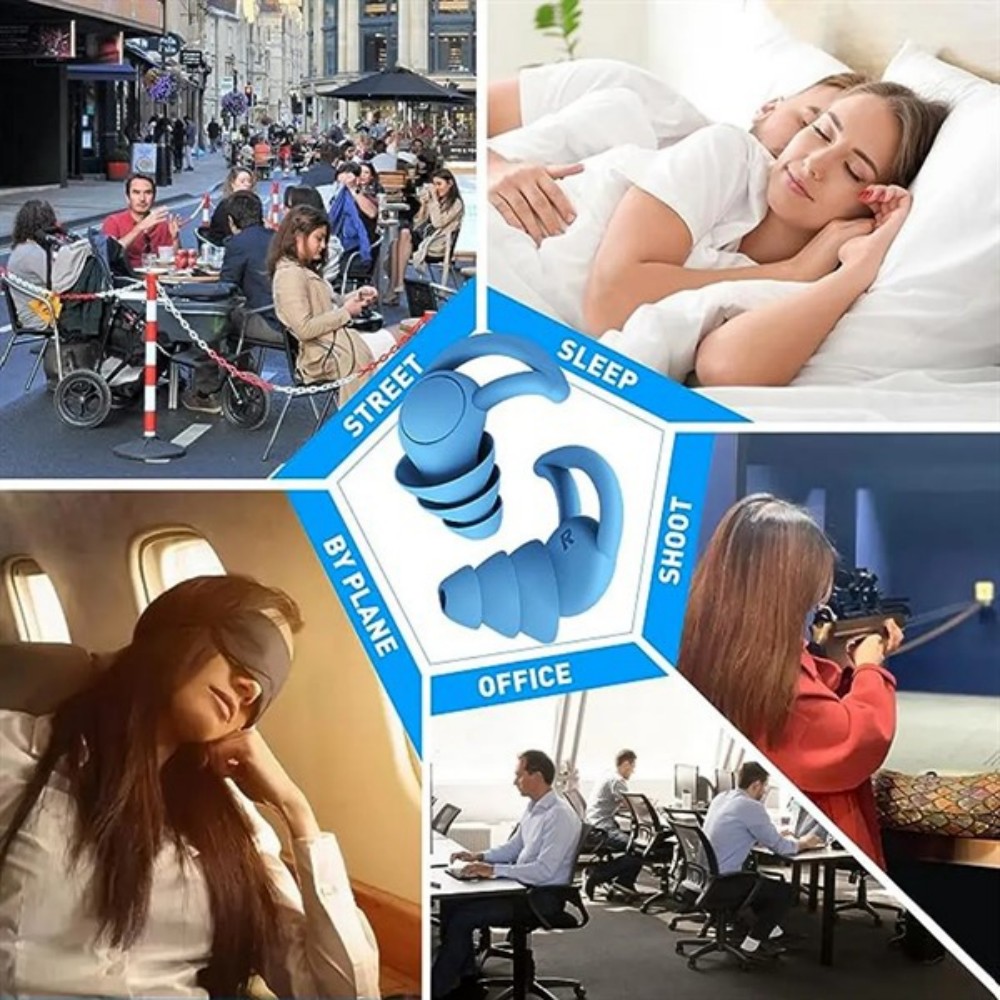 Silicone Shark Fin Shaped Noise Reduction Earplugs 4