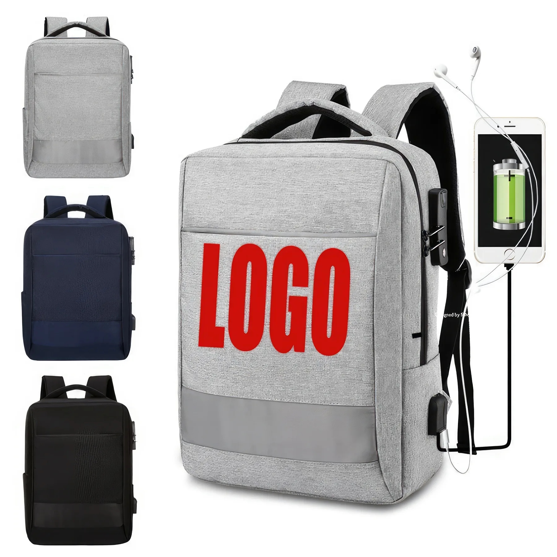 Travel Business School Laptop Backpack with USB Port 2
