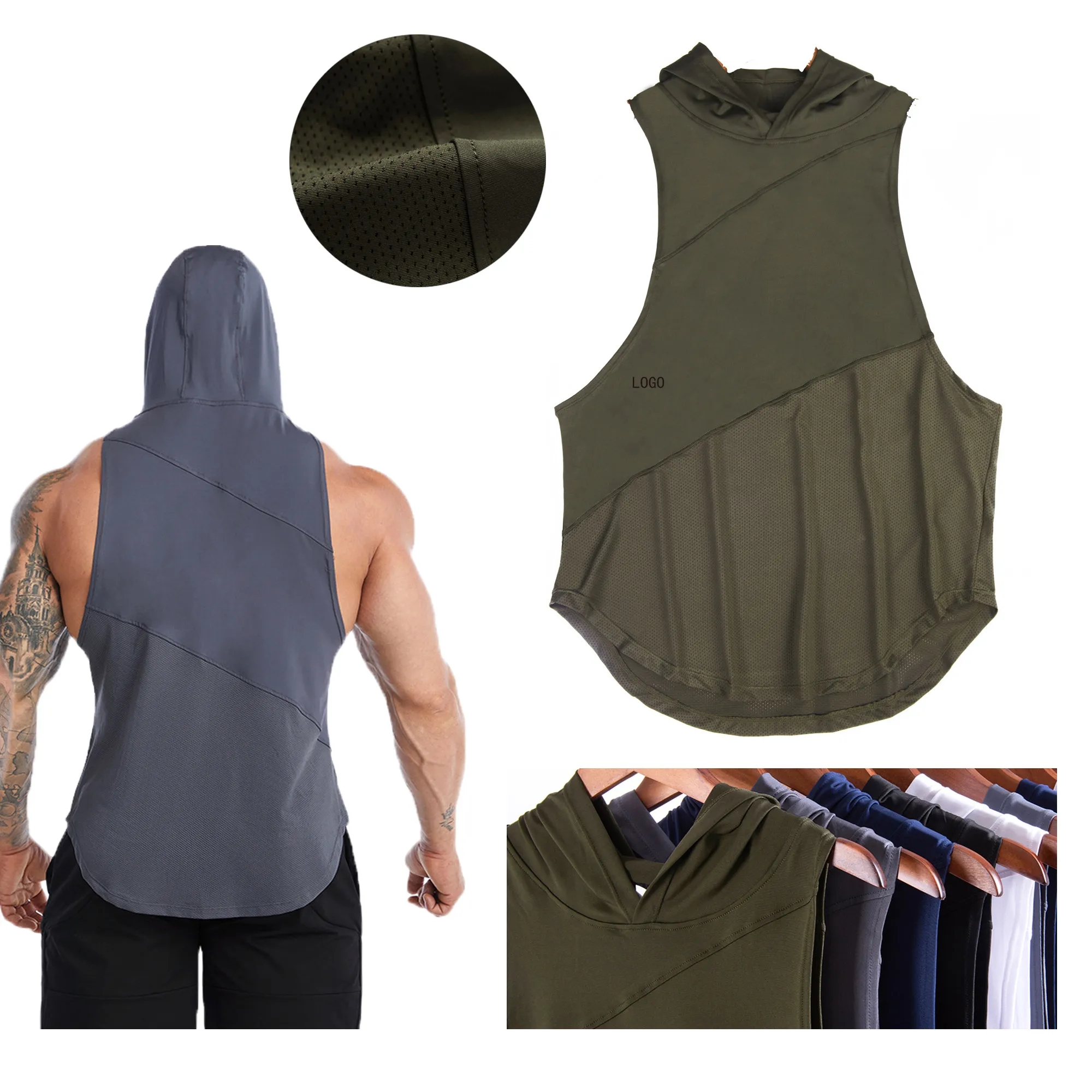 Hooded Sleeveless Quick-drying Sports Vest 1