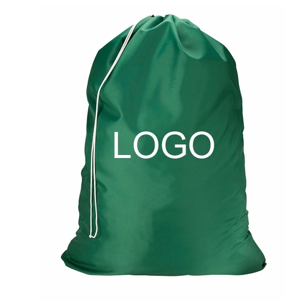 Jumbo Heavy Duty Nylon Laundry Bag 30x40, custom drawstring bag with logo imprint 6
