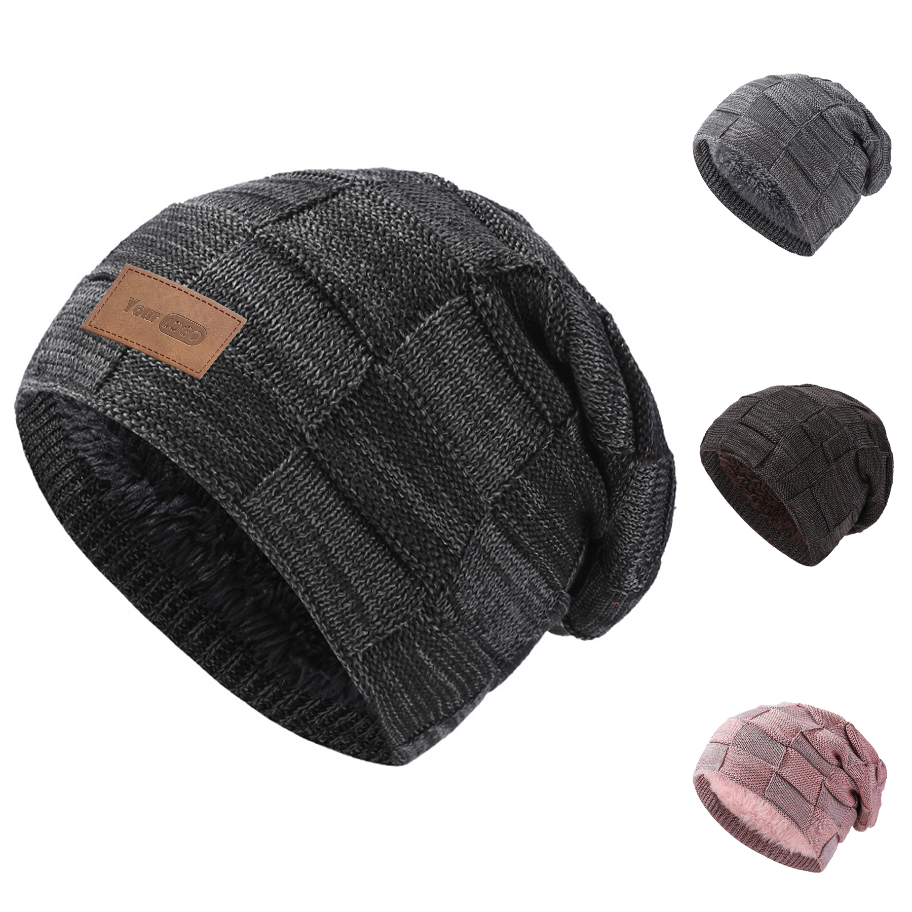 Acrylic Warm stretch-knit beanie 1