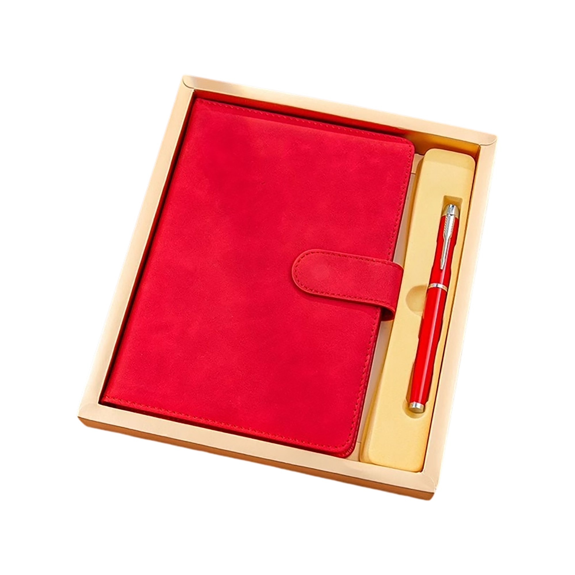PU Leather A5 Notebook With Magnetic Buckle And Metal Pen Gift Set 8