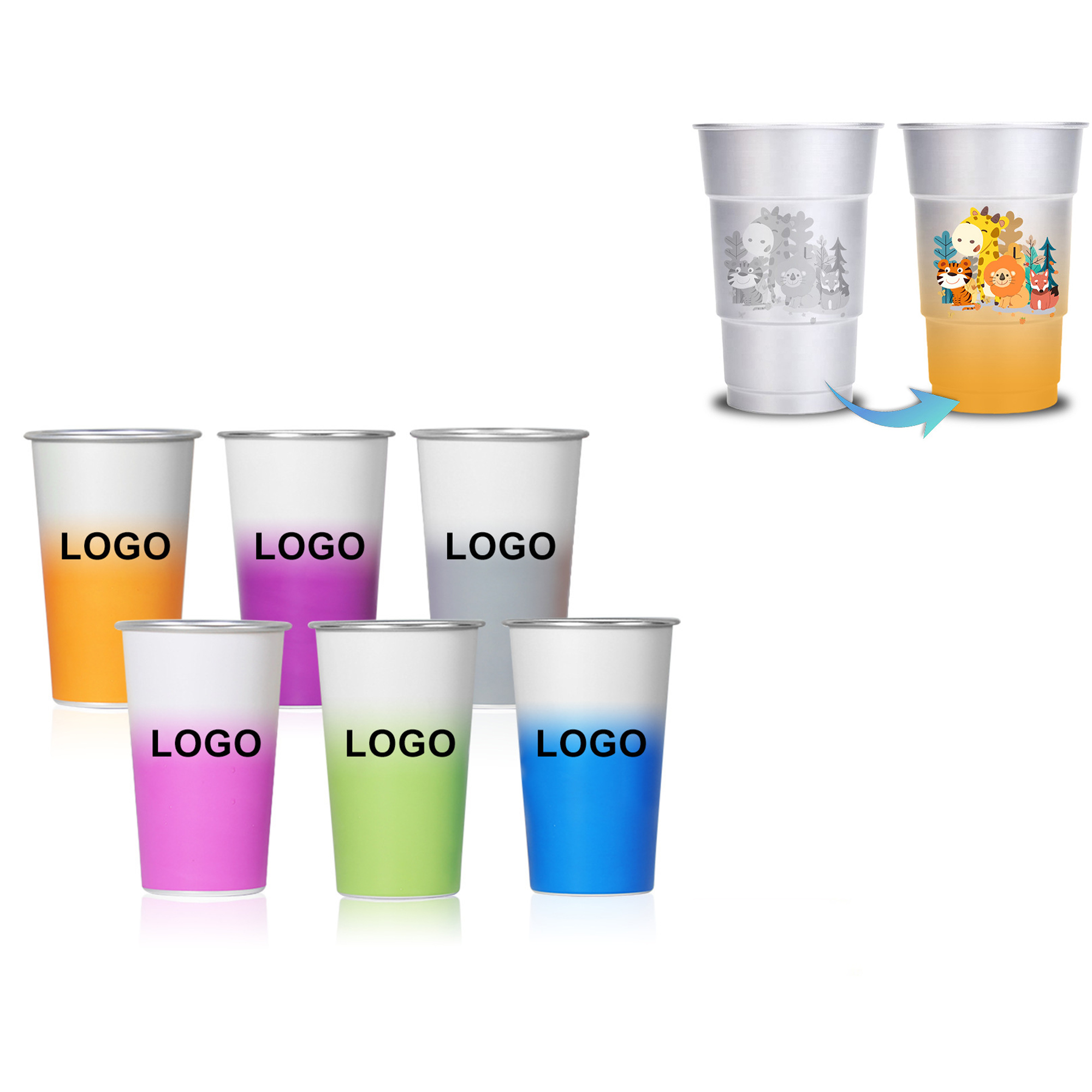 Food Grade Color Changing Aluminum Cups MOQ 10pcs 2