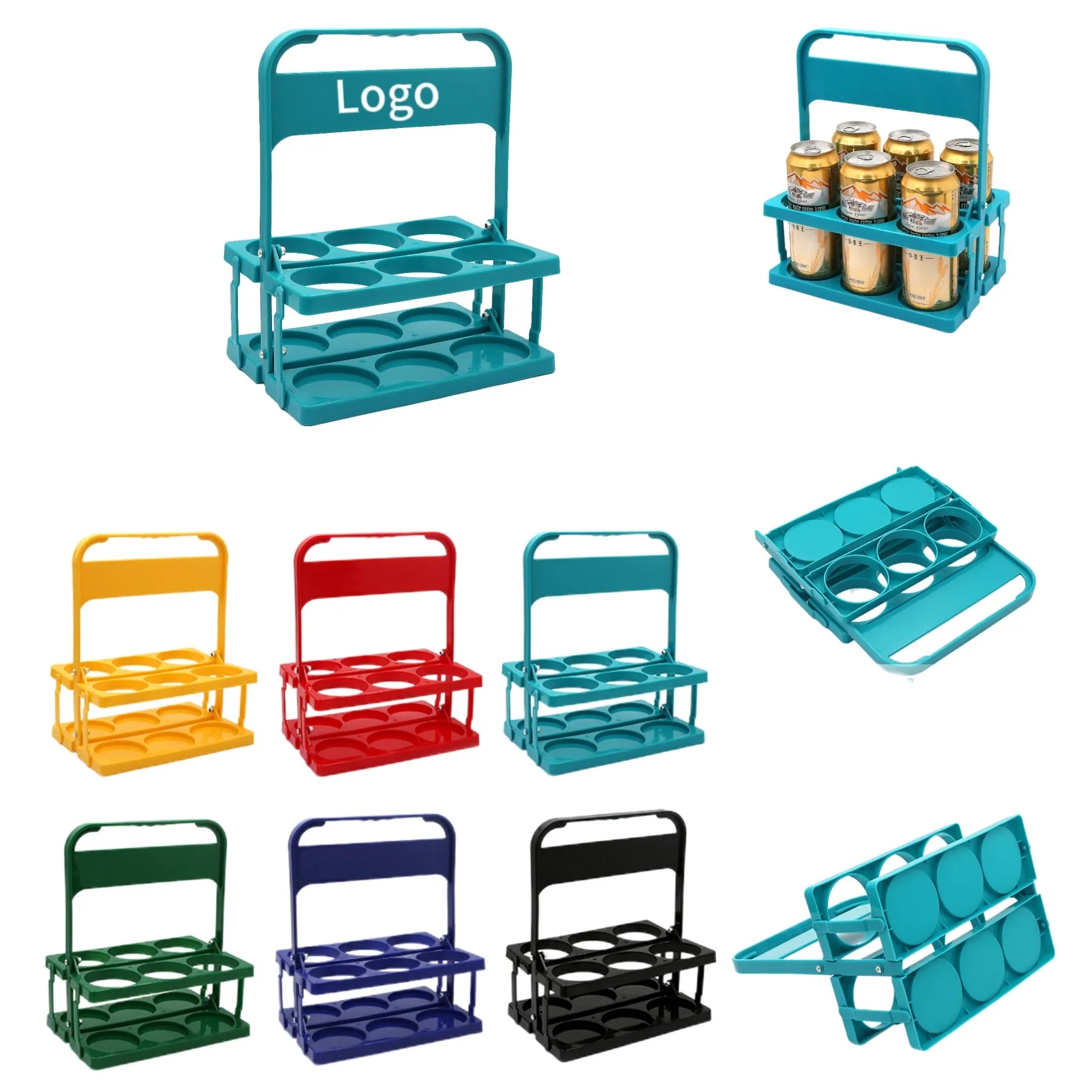 Foldable 6-pack Beer Bottle Bucket Holder 2