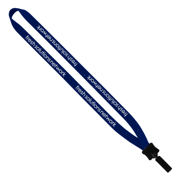1/2" Smooth Nylon Lanyard with Plastic Clamshell & Bulldog Clip 18