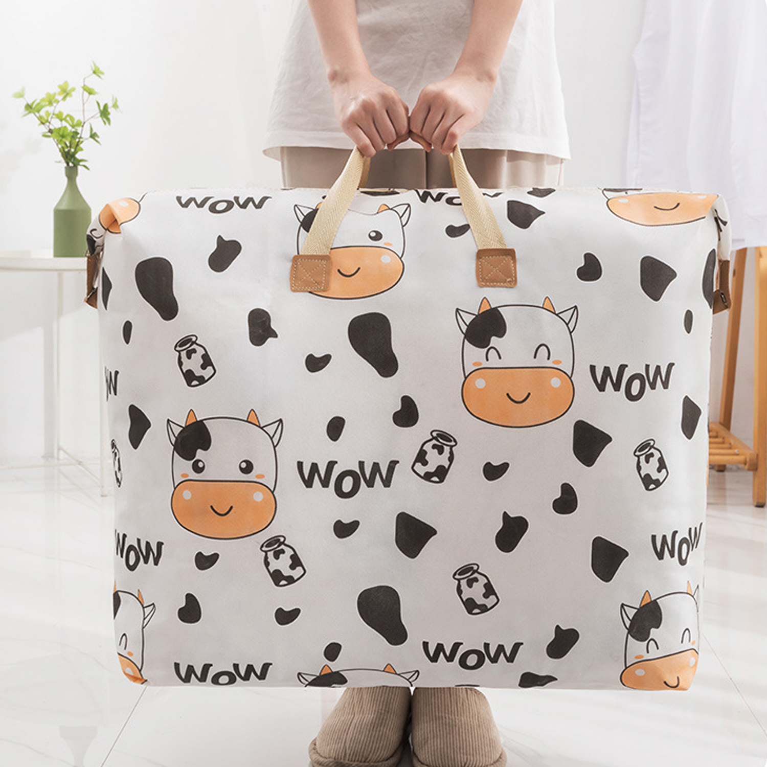 Large capacity cartoon cotton quilt storage bag 5
