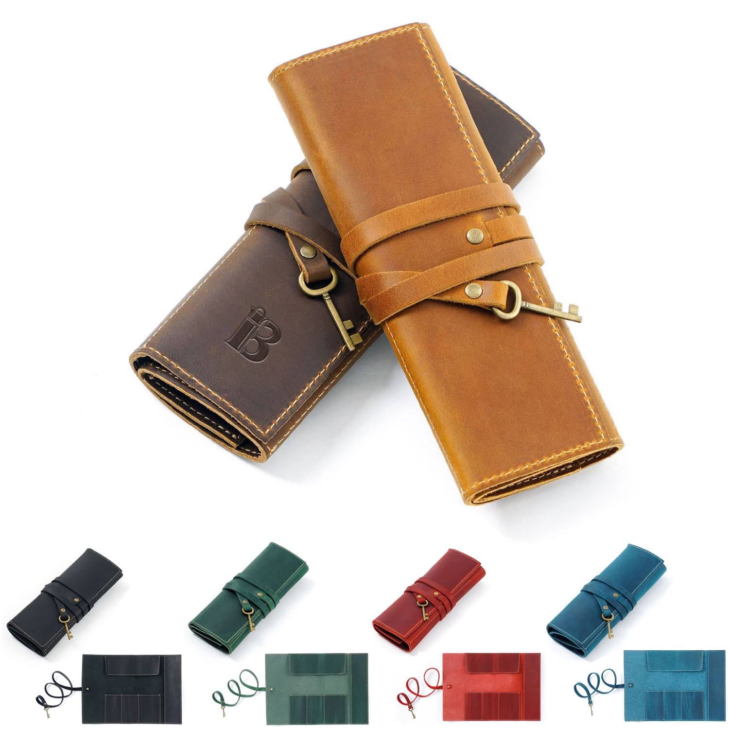 PU Leather Pencil case With Rope 2