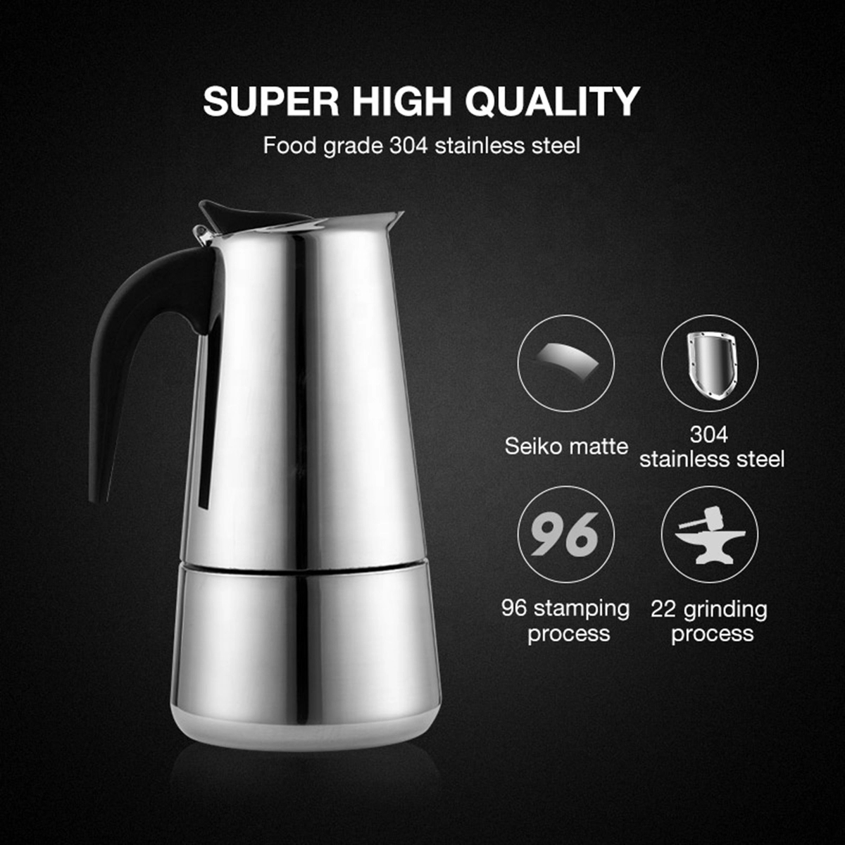 Stainless Steel Coffee Moka Pot 8