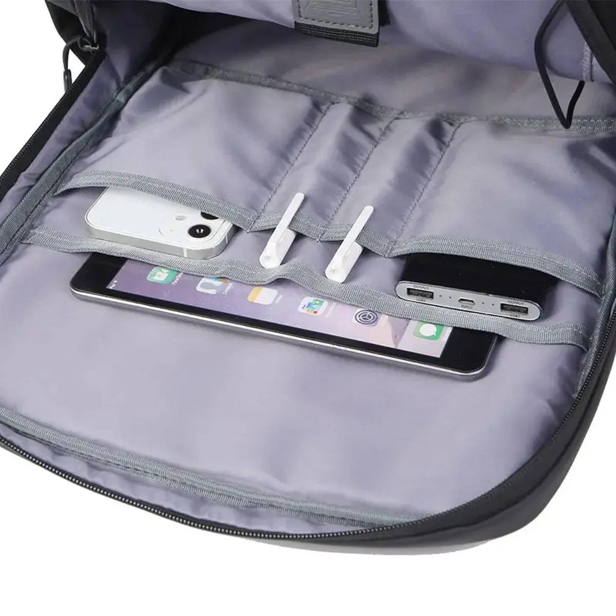 Anti-theft Waterproof Men Business USB Port Laptop Backpack 2