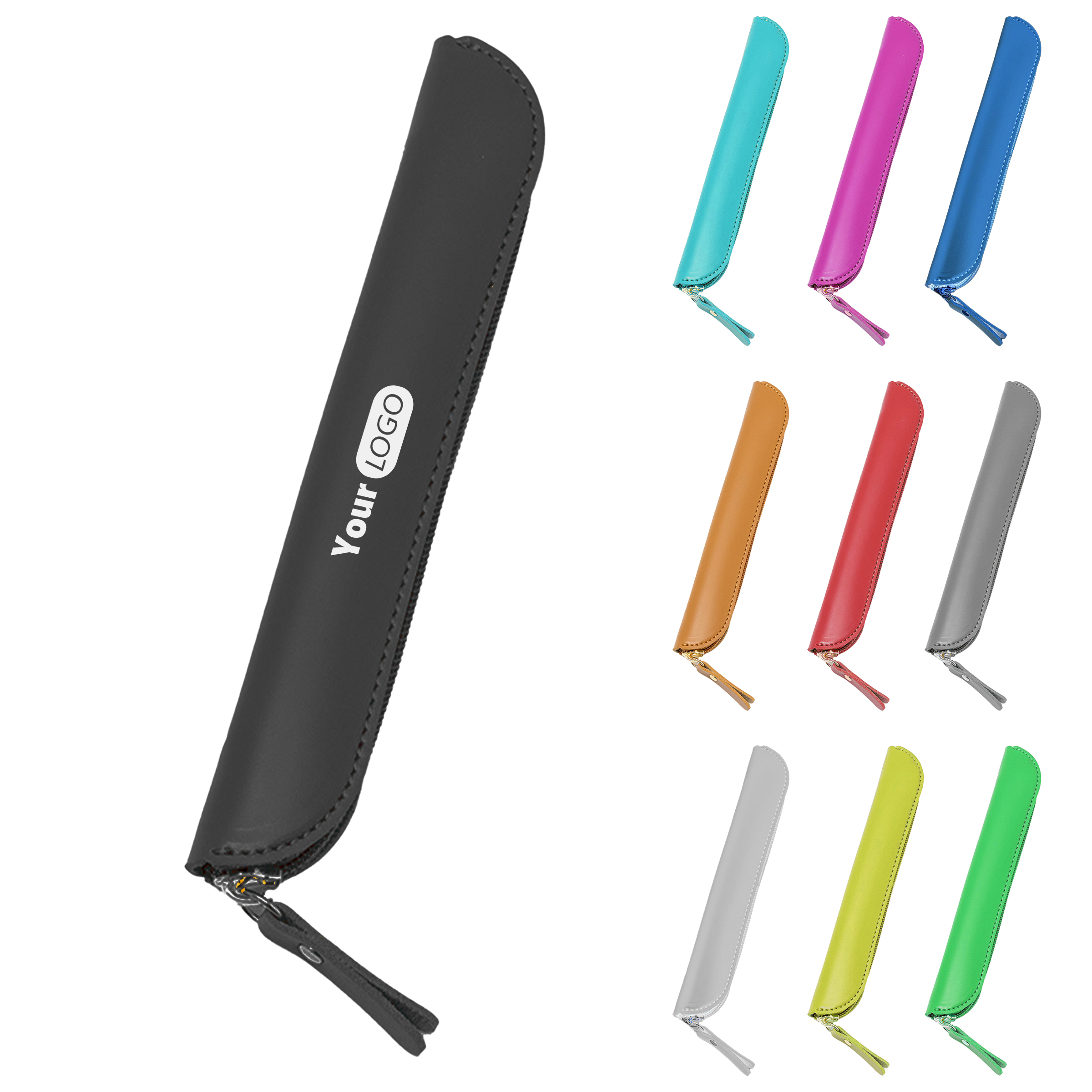 Pu Slim Pen Case With Zipper Closure 2