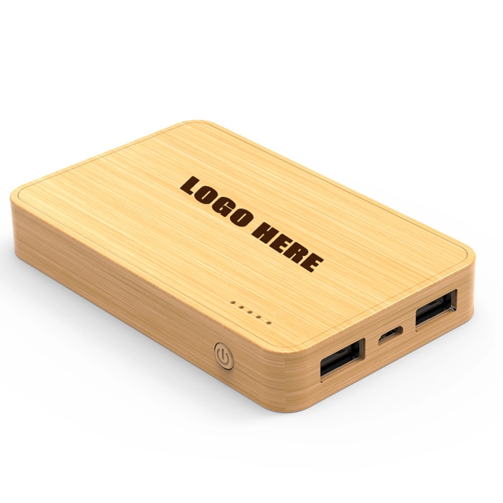 Bamboo 5000mAh Dual Port Power Bank with Wireless Charger 1