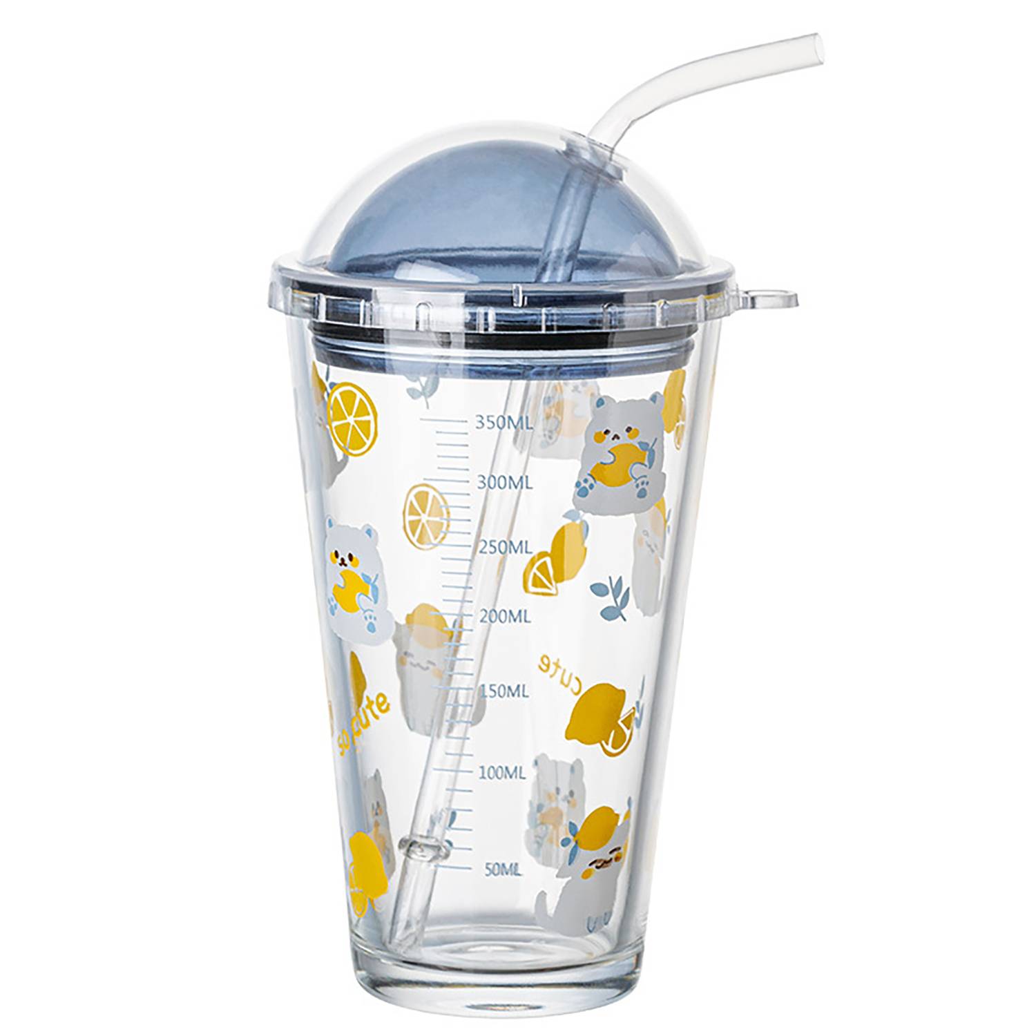 16oz Heat-Resistant Glass Cup w/ Straw 6