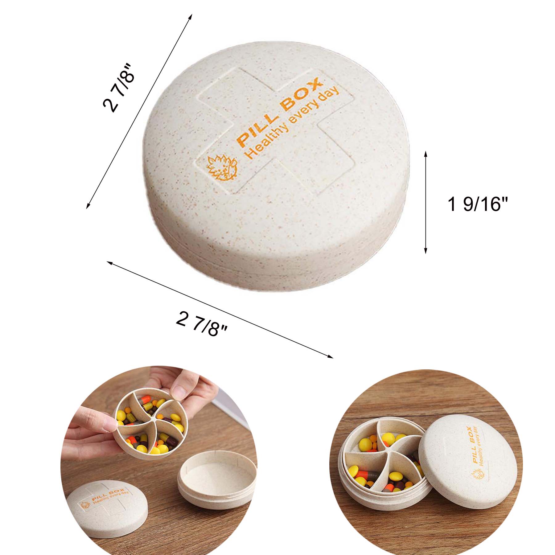 Portable Circular Pill Box Medicine Case 3