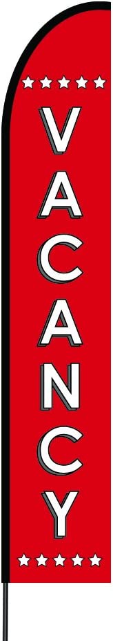 Vacancy Flag Kit Hardware 15' Feet Feather Flag Sign Outdoor Banner 3