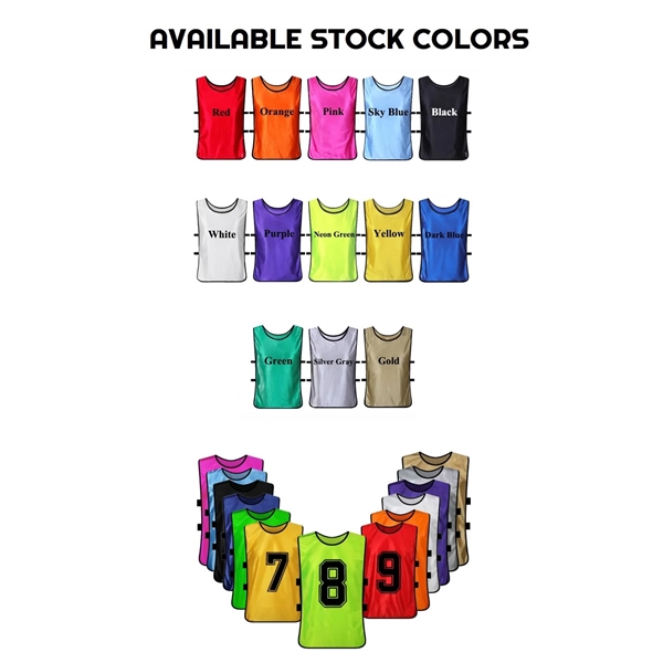 Adult & Kids' Polyester Training Pinnie with Elastic Side 9
