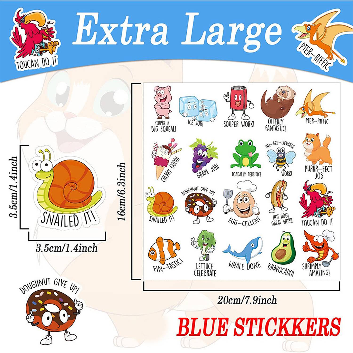 Waterproof Cartoon Stickers for Kids Classroom 6