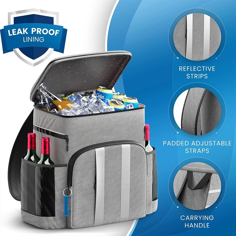 Large Capacity Insulated Backpack with Reflective Strips 5