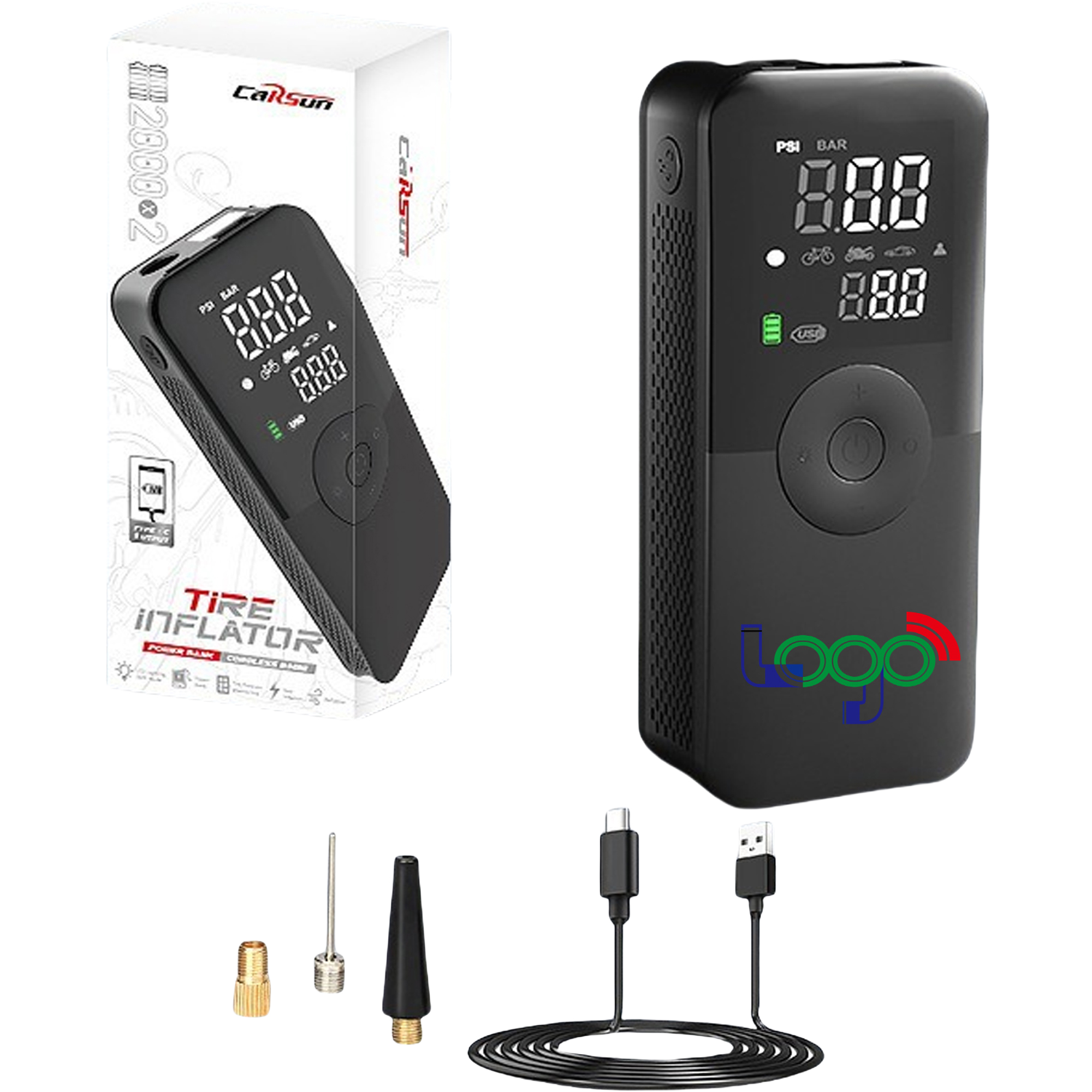 Portable Inflator Pump With LED Light MOQ10 2