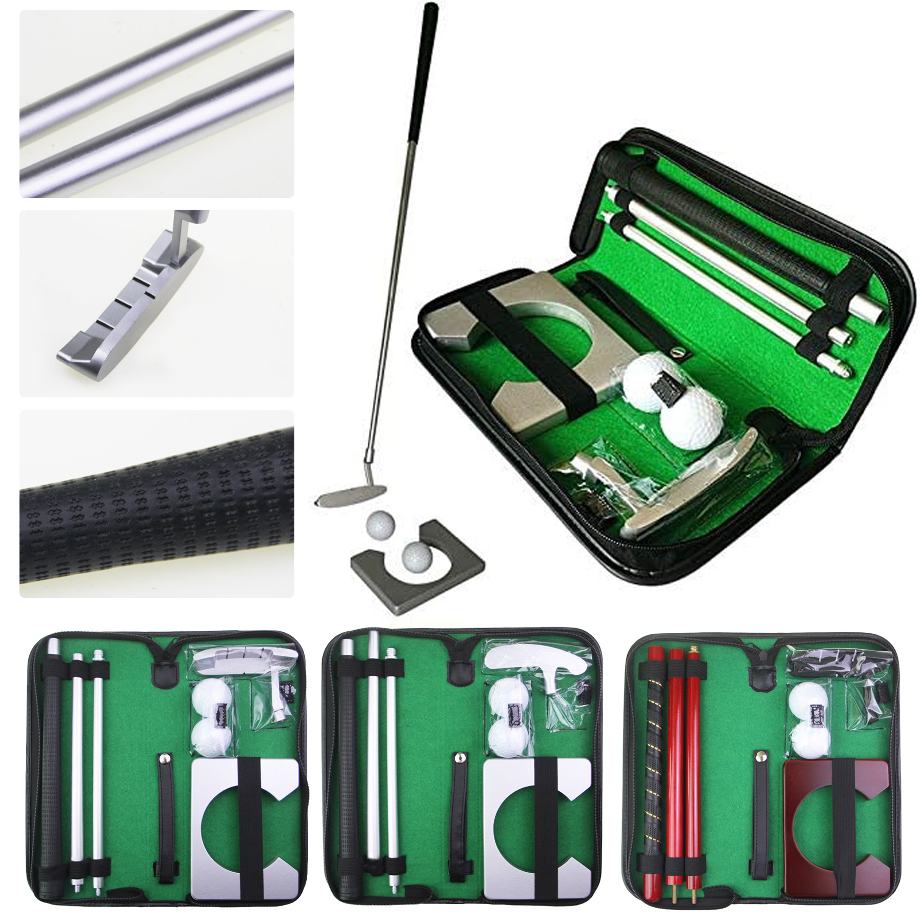 Portable Golf Putter Set Kit with Ball Hole Cup 2
