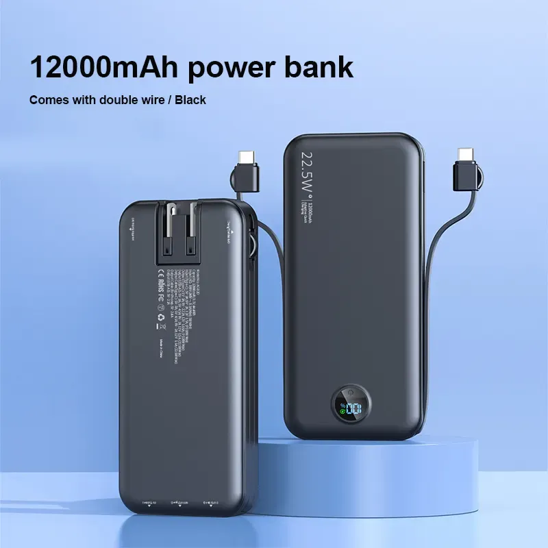 5 in 1 Portable Charger with Built-in Cables & AC Wall Plug 4