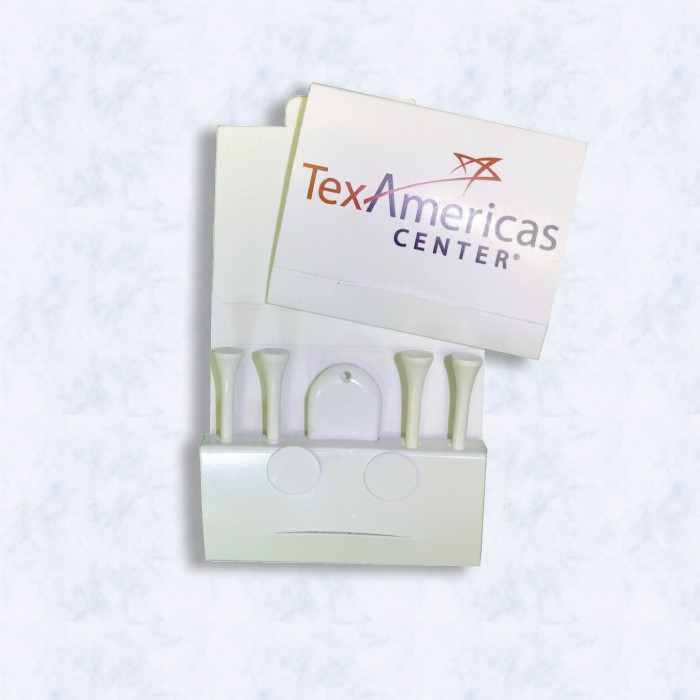 Golf Tee Matchbook Packet w/ Four 2 3/4" Tees, 2 Markers & 1 Fixer (Express Service) 1