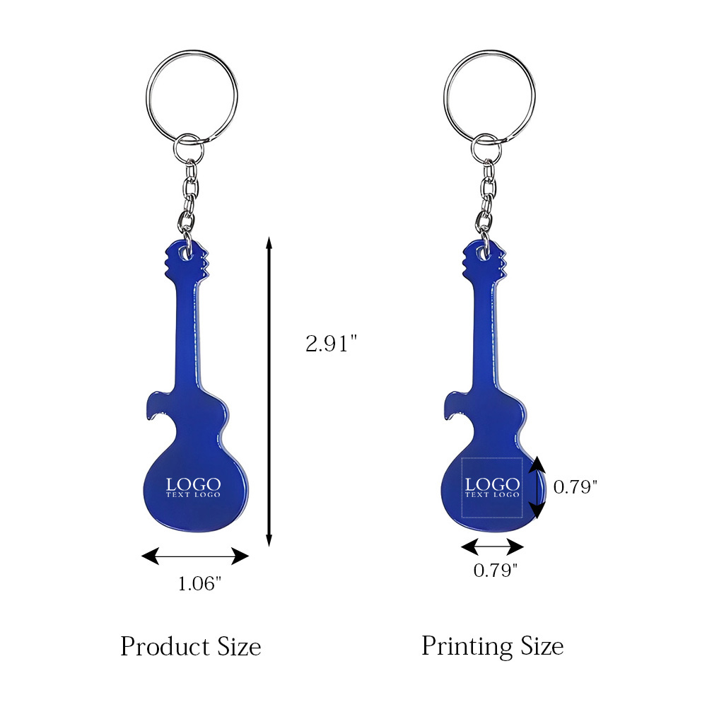 Guitar Shaped Bottle Opener Keychain 5