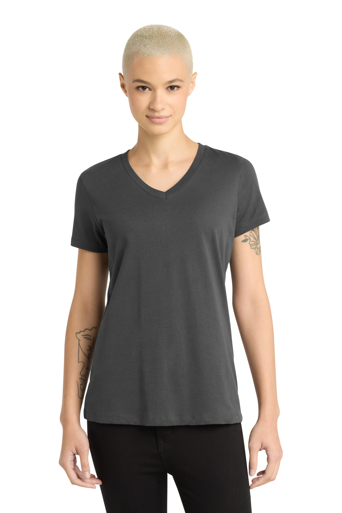 District - Women's Perfect Weight V-Neck Tee. DM1170L 122