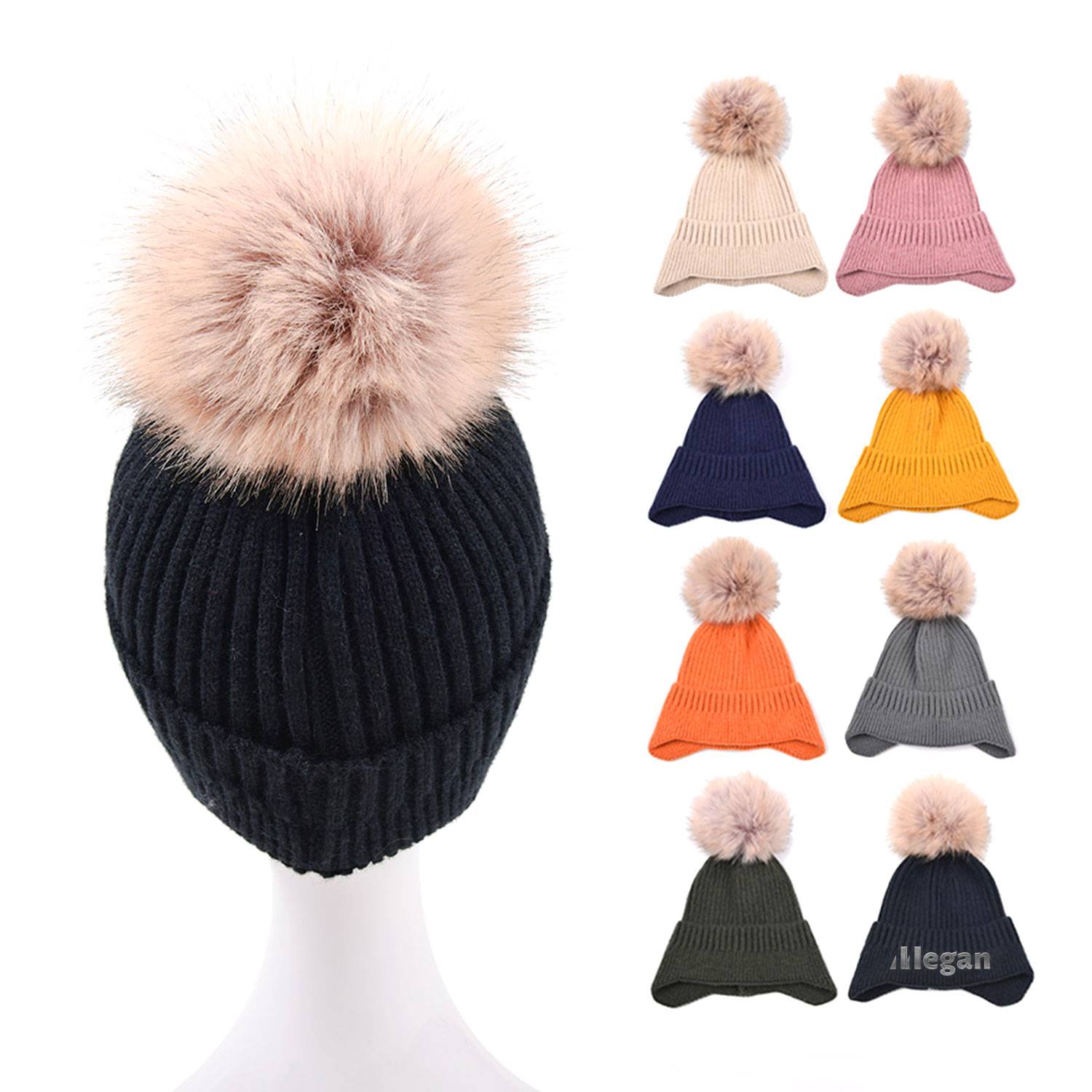 Ear Protection Warm Wool Ball Knitted Hat 10