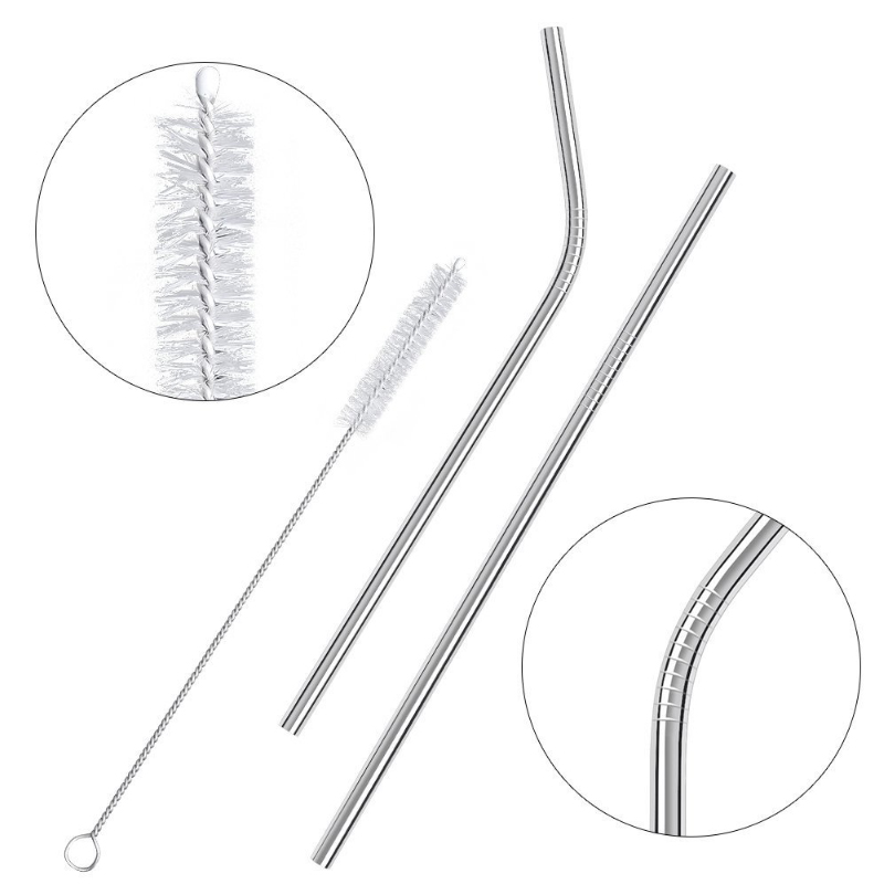 Drinking Straw Set with Pouch & Cleaning Brush 3