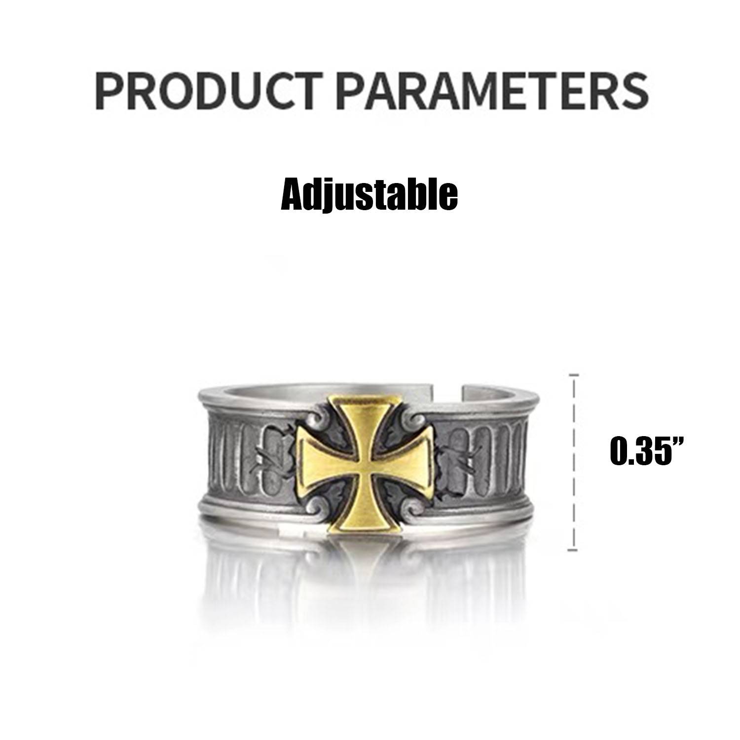 Adjustable Men's Cross Ring 2