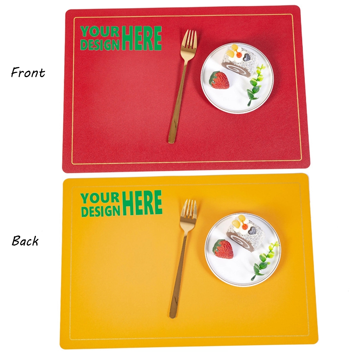 Full Color PU leather Waterproof Table Mat 4