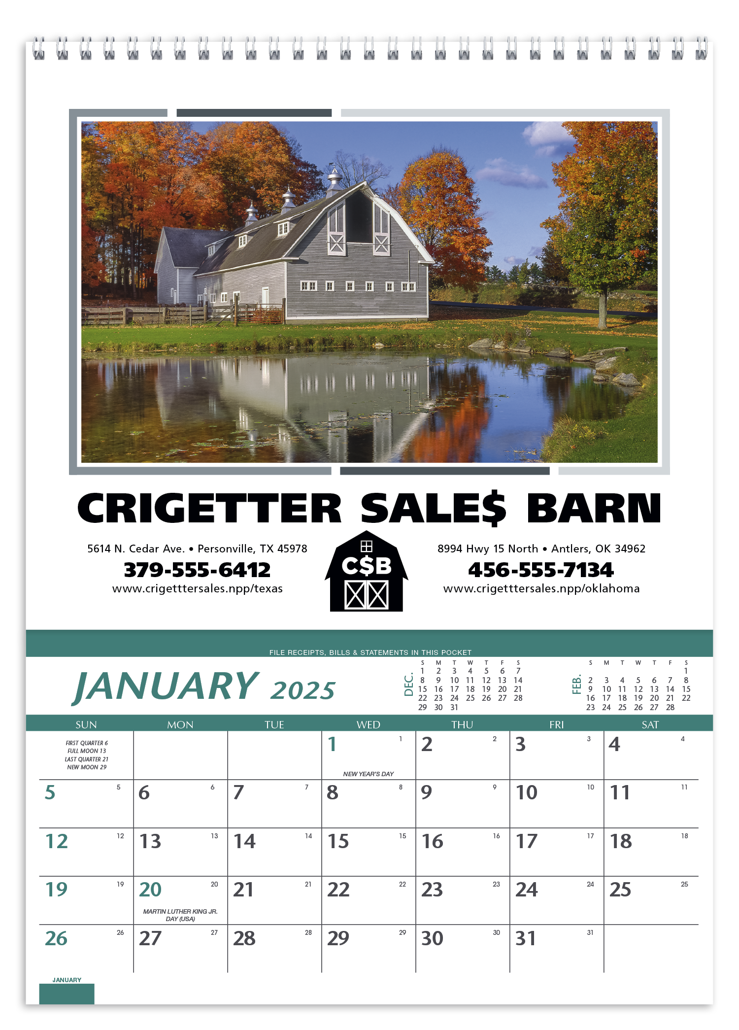 Triumph® Calendars Farm Pocket Calendar 58