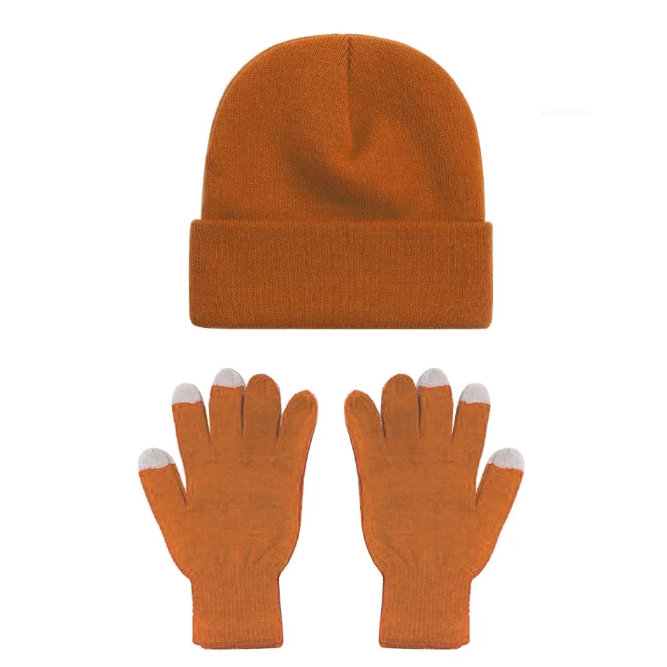 Winter Beanie Hat Gloves Set 3