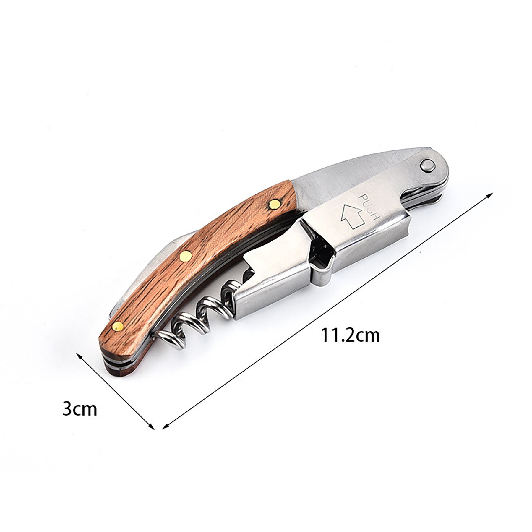 Rosewood Wood Handle Stainless Steel Bottle Opener 4