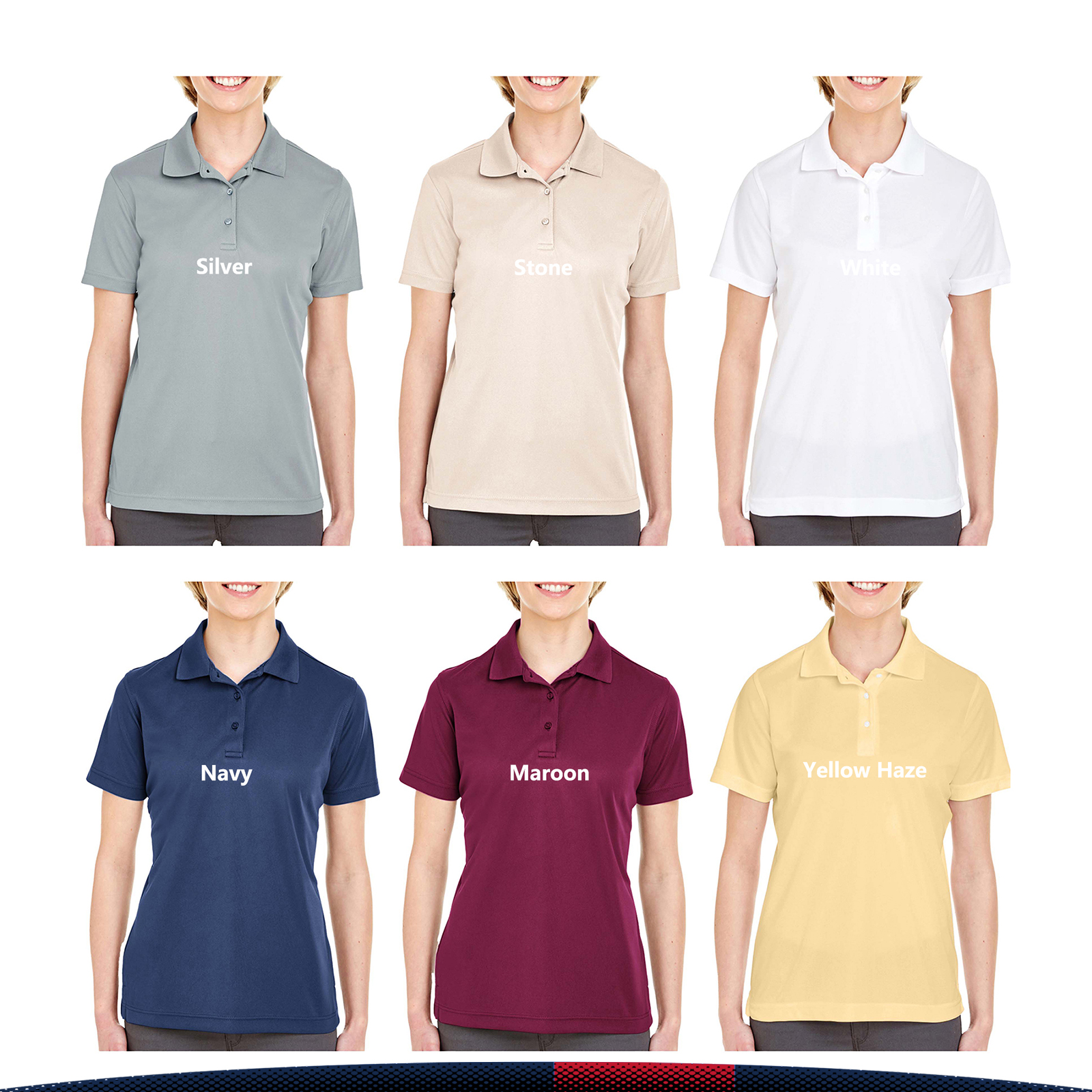Ultra Club® 4.4oz Ladies' Sports Polo Shirts 3