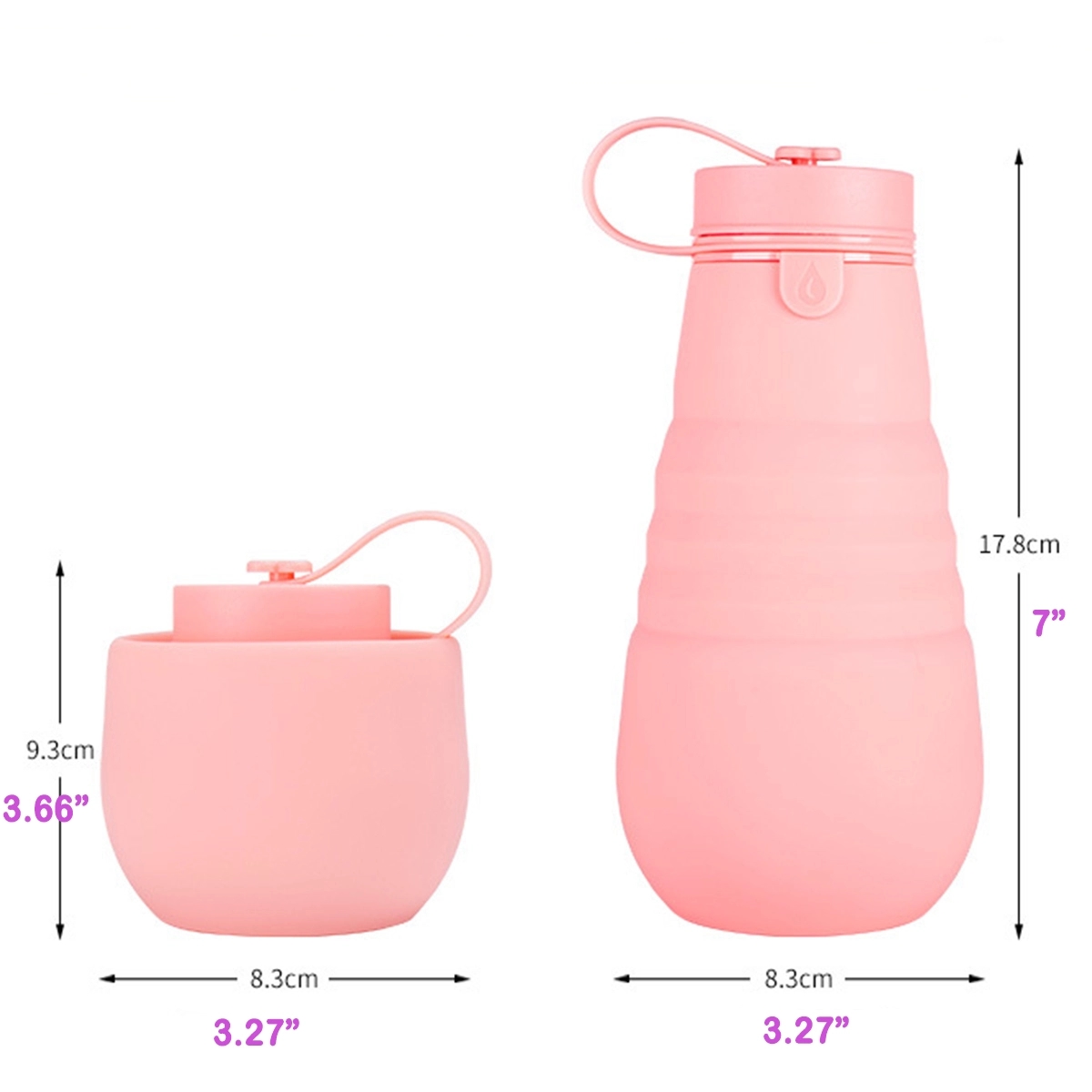 17 Oz Collapsible Silicone Water Bottle 1