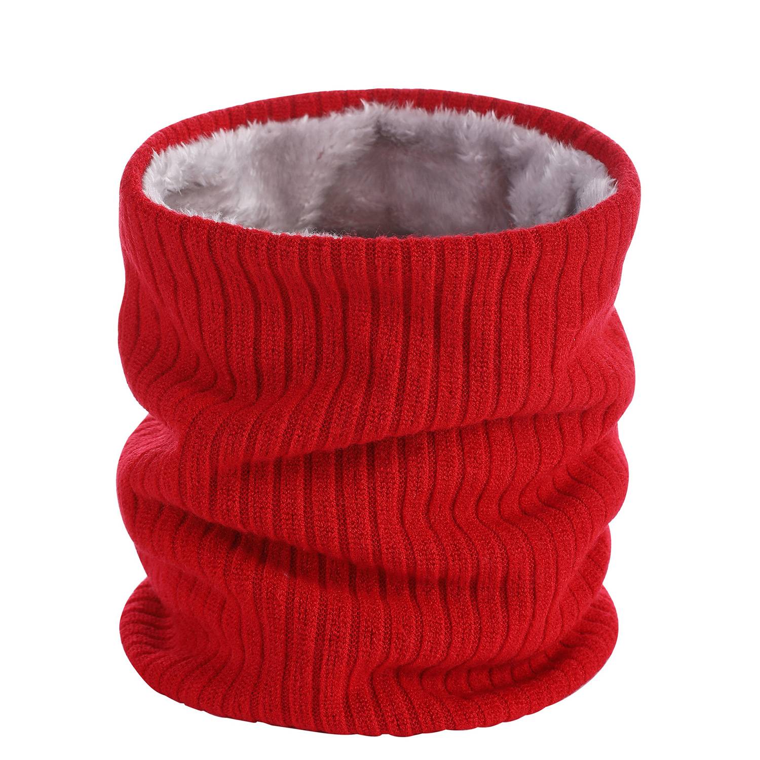 Winter Knitted Plush Lined Neck Warmer Scarf 6