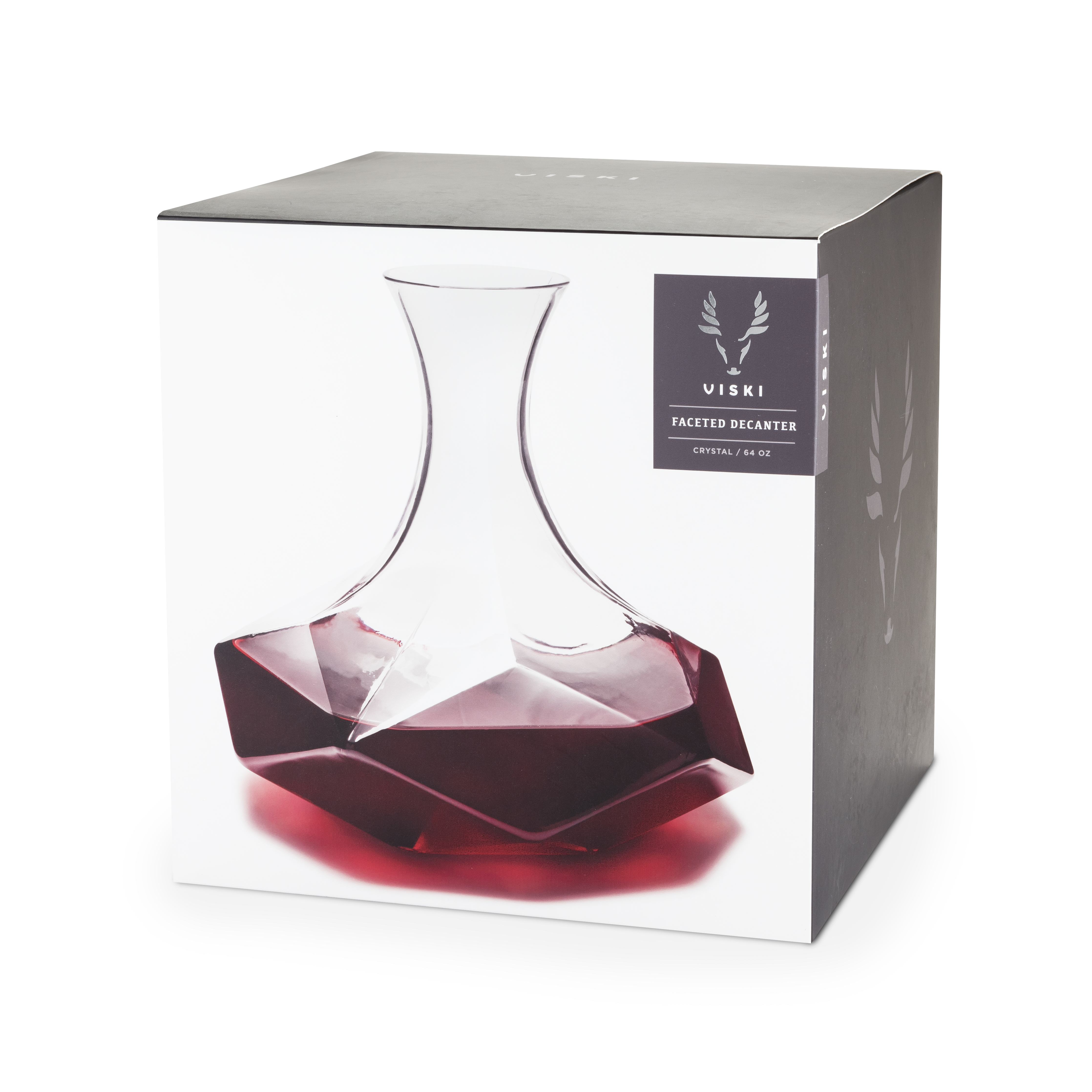 Viski® Faceted Crystal Wine Decanter 5