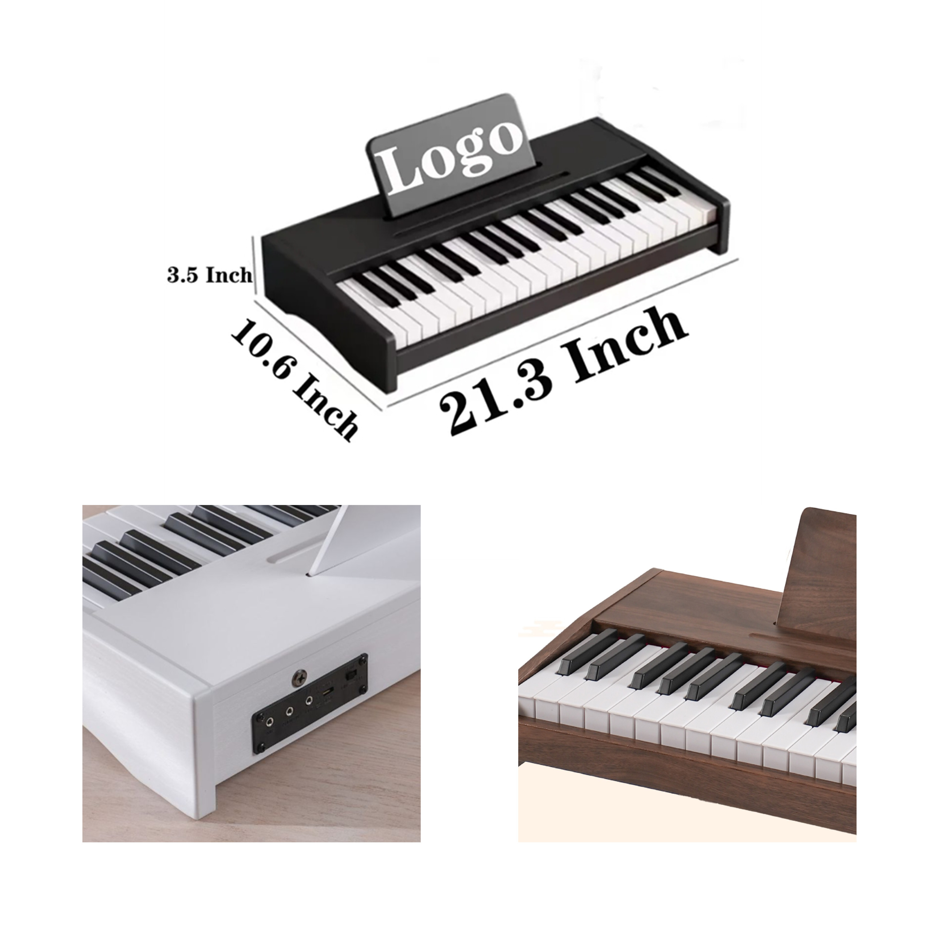 Portable 37 - Key Wooden Teaching Piano for Young Learners 2