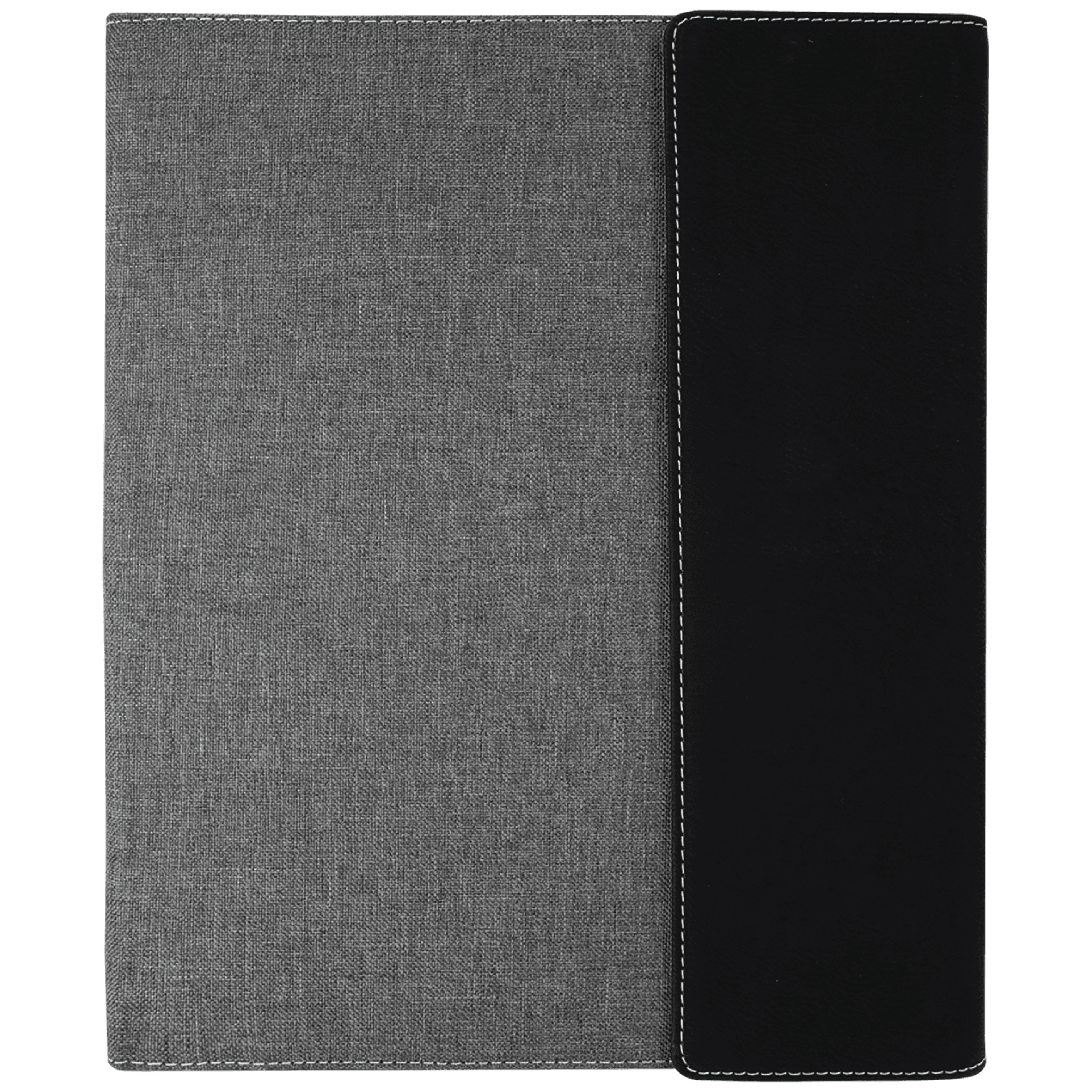 9" x 12" Black/Silver Leatherette & Gray Canvas Portfolio 4