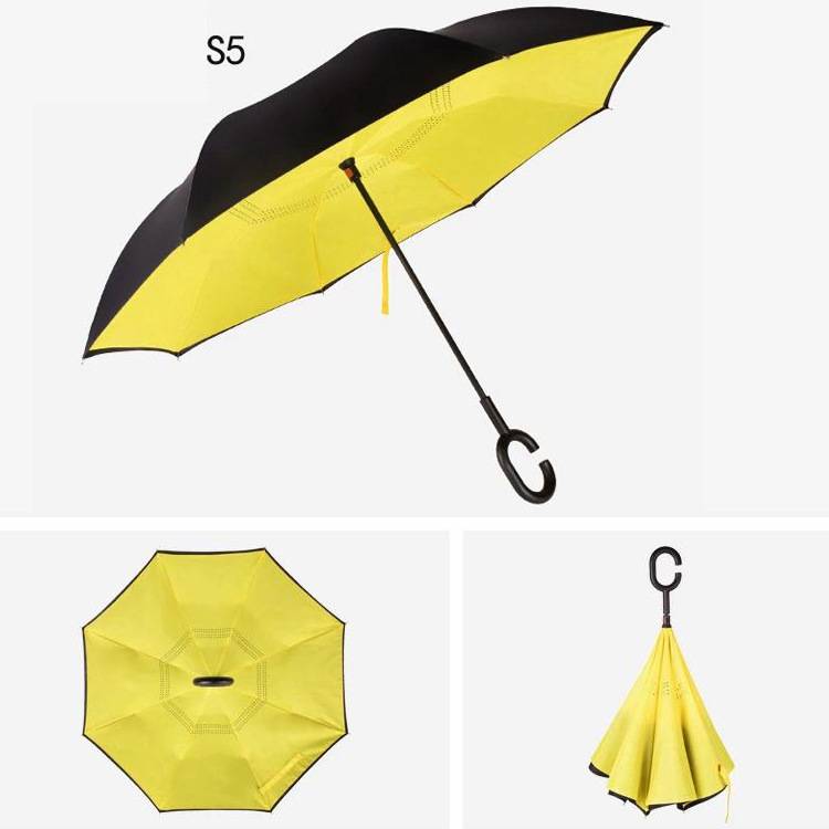 Reversible Inverted Umbrella With C-Shape Handle 3