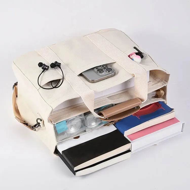 Custom Crossbody Canvas Tote Bag 2