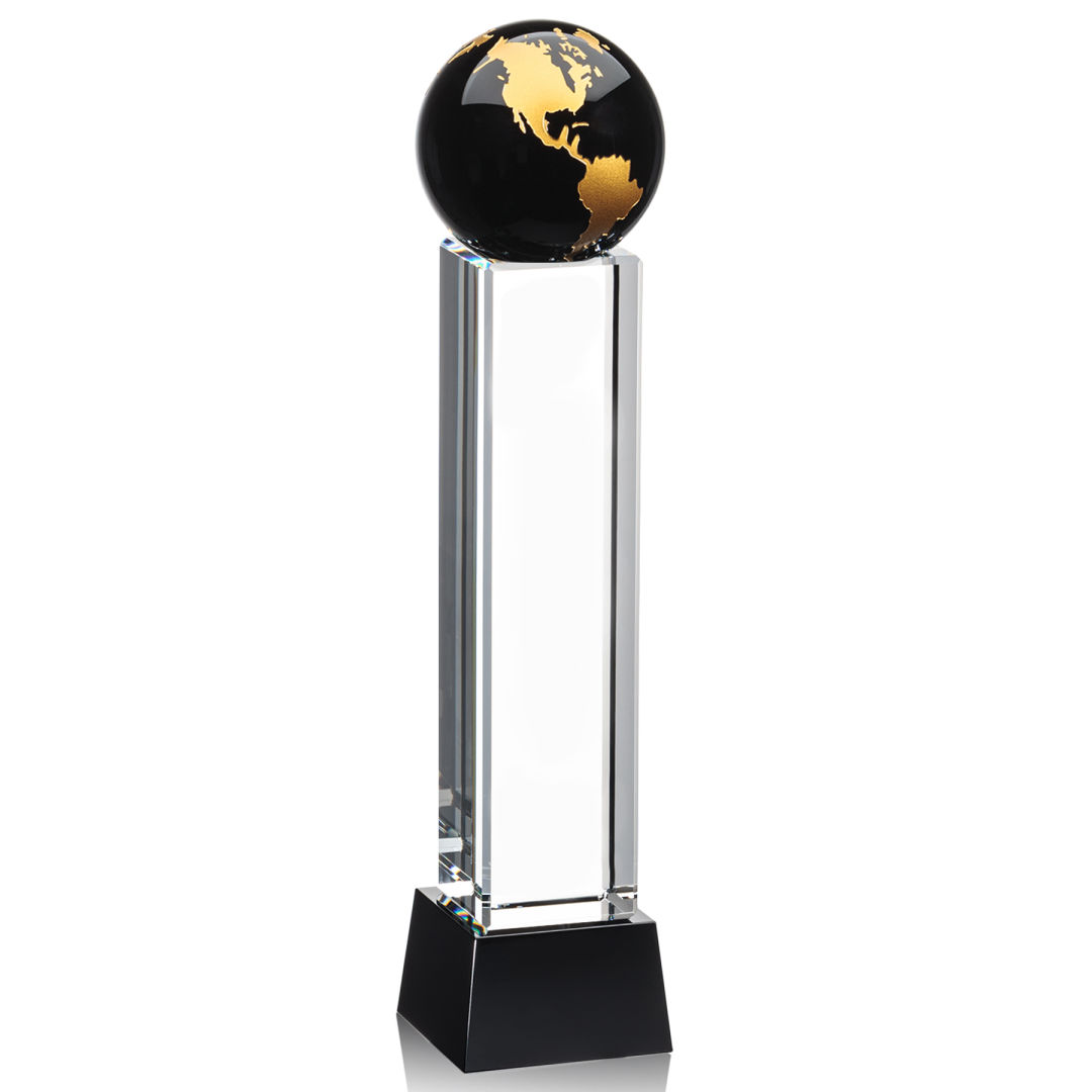 Luz Globe Award on Base - Black/Gold 3