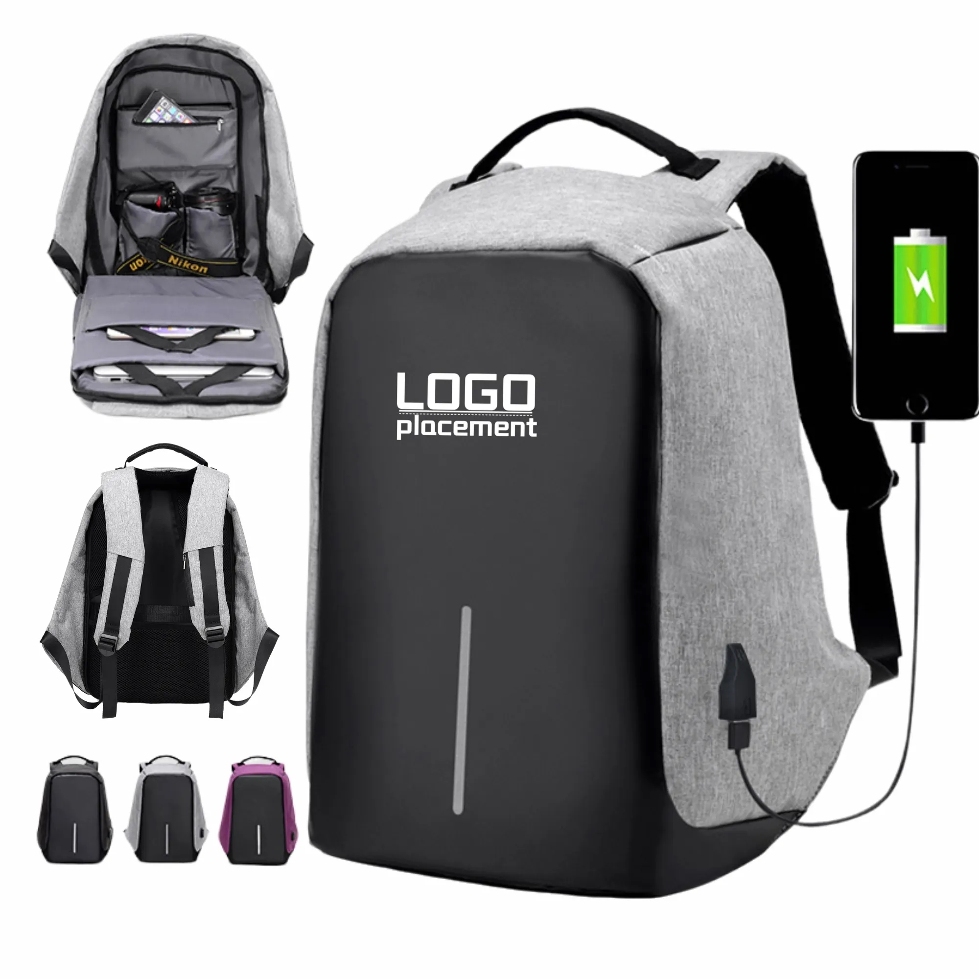 Anti - Theft Laptop Backpack With USB Charging