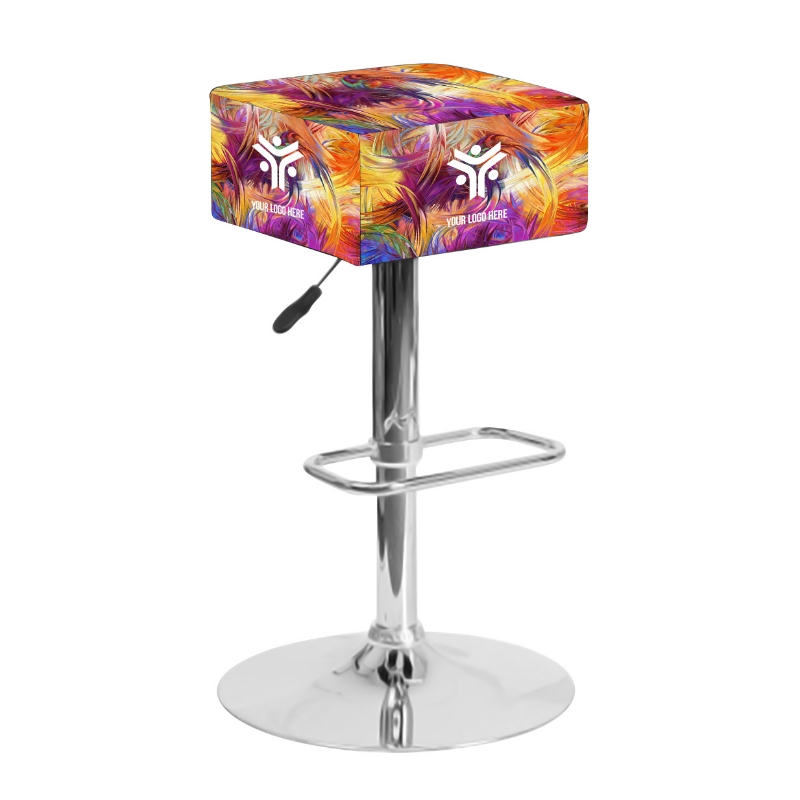 Custom Printed Square Contemporary Bar Stool swivel bar stools 3
