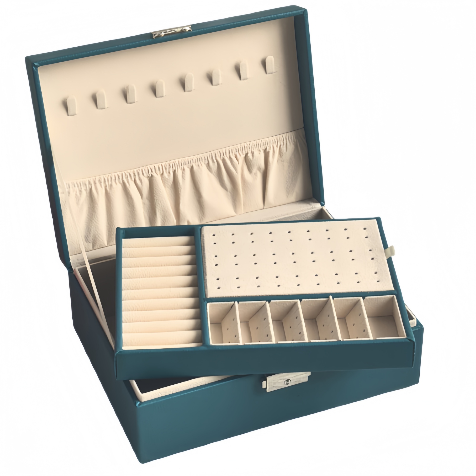 Dual Layer Removable Tray Jewelry Presentation Storage Case 2