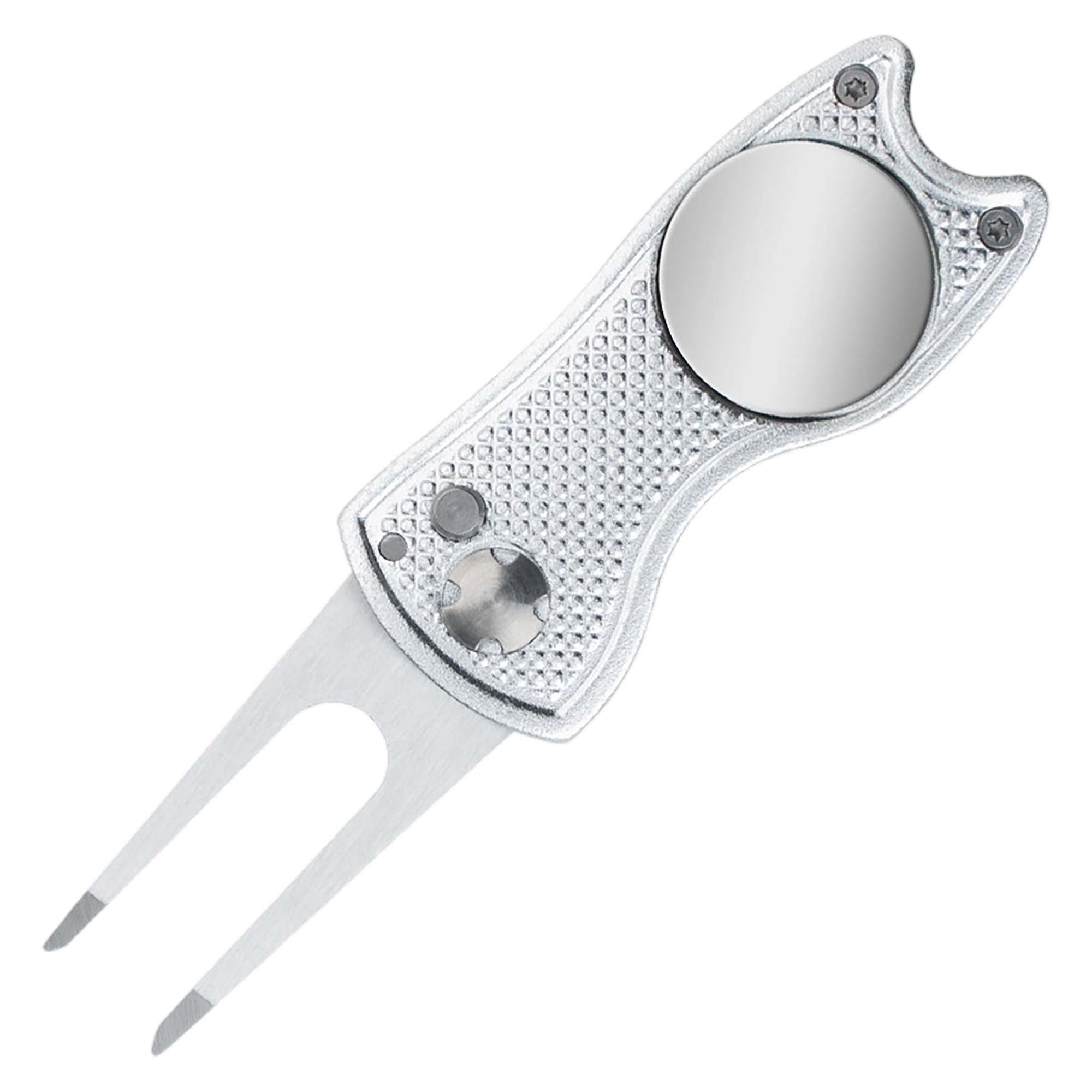 Alloy Foldable Golf Divot Repair Tool With Magnetic Ball Marker 12